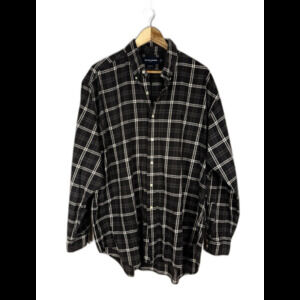 Ralph Lauren Golf Men's XL Blake Plaid Button Down Shirt Black Gray Pony Logo